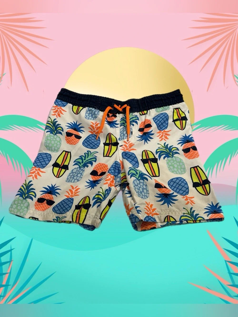 Koala Kids Boys Pineapple Surfboard Swim Trunks Size 5T